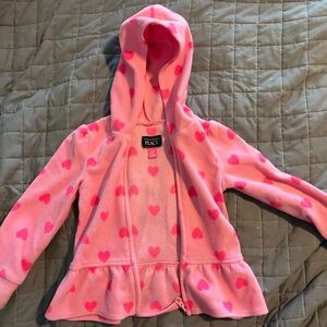 Toddler Girls Pink Hearts Fleece Jacket